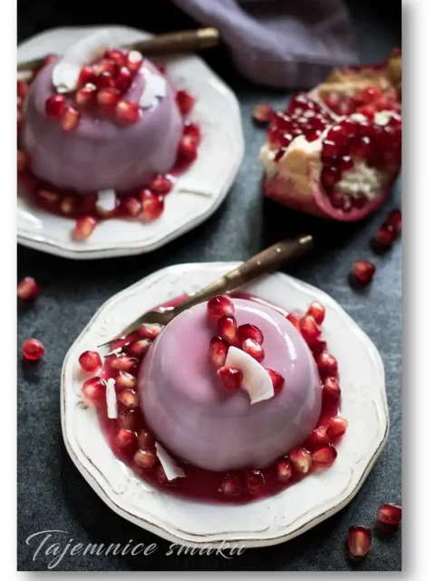 granat mleko kokosowe agar zdrowy wegański deser